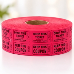 Red Double Coupon Ticket Roll - 2000 Tickets